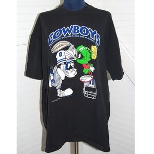Vintage Looney Tunes Dallas Cowboys‎ t-shirt Men's L-XL NFL Single Stitch